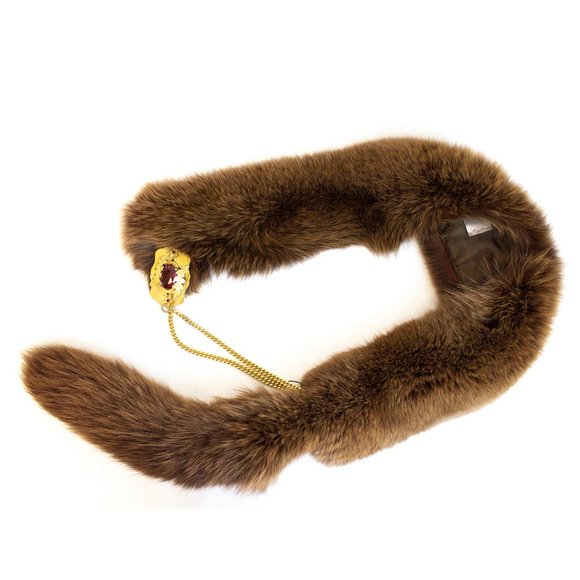 Fox Fur and Brooch Scarf *Vintage*